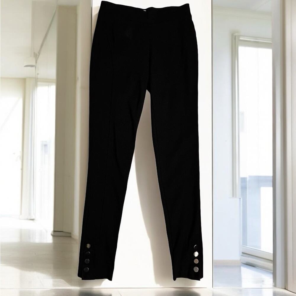 NEW Cache Ponte Knit Equestrian Riding Leggings Snap Ankle Length Black NWOT